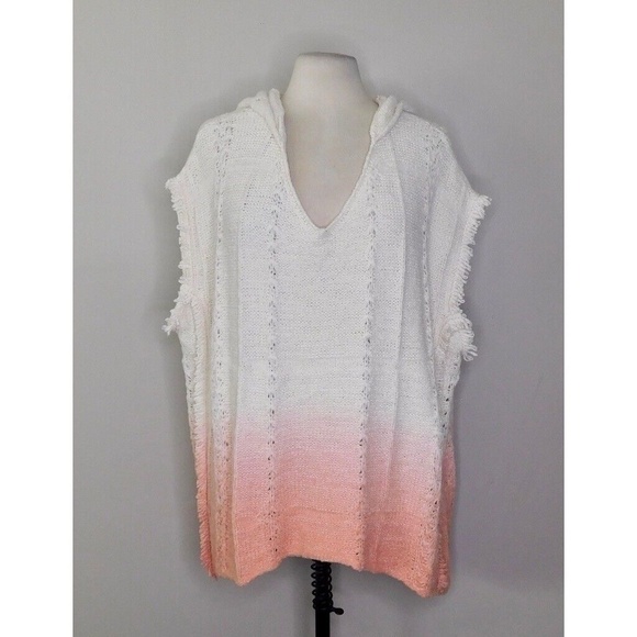 NWT!! Anthropologie MOTH Ombre Fringed Beachside Hoodie Sweater Medium Large - Picture 3 of 14